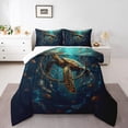 thumbnail image 2 of Sea Turtle Comforter Set Dreamcatcher Twin Bedding Sets,Boho Feather Quilt Bed Set Nautical Sea Animals Duvet Insert,Exotic Bohemian Decor, 2 of 7