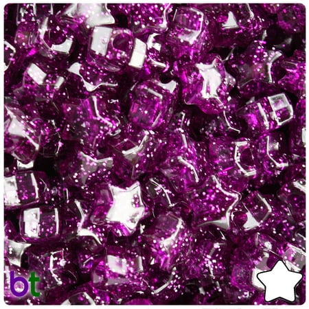 BeadTin Dark Amethyst Sparkle 13mm Star Pony Beads (250pcs)