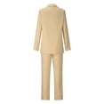 thumbnail image 3 of WXLWZYWL Womens Suits Blazer and Pants Solid Color Suit Trousers Suit Two-Piece Suit Suit Khaki, 3 of 4