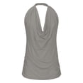 thumbnail image 5 of Vmvidoty Women Halter Top Sexy Backless Tank Tops Cowl Neck Summer Going Out Outfits Cami Tops Gray XXL, 5 of 7