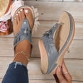 thumbnail image 7 of Miluxas Sandals Women Flip Flops Clearance: Wedge Platform Comfortable Beach Shoes Dressy Summer Sandals for Women Casual Slides Gray 5.5(36), 7 of 7