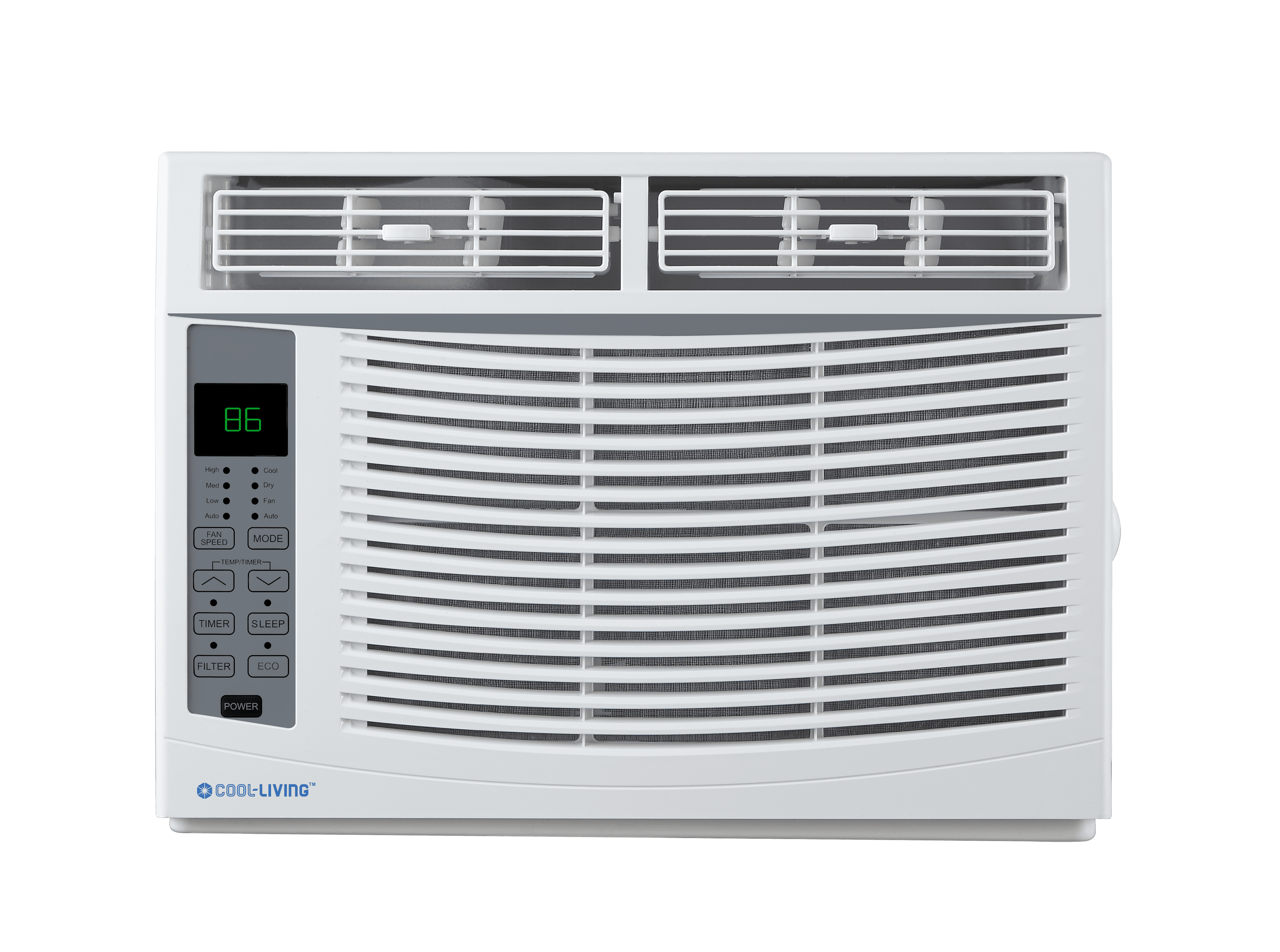 White Cool Living CL-CLYW-18C1A 6,000-BTU Window-Mounted Room Air Conditioner with Digital Display and Remote