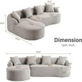 thumbnail image 2 of Oversized Sectional Sofa with Chaise for Living Room, 99’’ Modern Luxury Chenille 4-Seater Extra Wide Seat L-Shape Curved Cloud Couch with 4 Throw Pillows, No Assembly Needed, Pearl Grey, 2 of 8