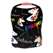 ECZJNT Unicorns dreams magical extile graphic print Nursing Cover Baby Breastfeeding Infant Feeding Cover Baby Car Seat Cover
