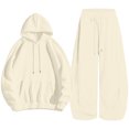 thumbnail image 2 of ShomPort Sweatsuit for Women Fall 2 Piece Outfits Long Sleeve Hoodie Sweatshirts and Wide Leg Joggers Tracksuit Sets, 2 of 5