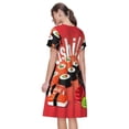 thumbnail image 2 of Bixox Robe d'Été à Manches Courtes pour Femmes Robe Ample Longueur Genou avec Poches-Sushi, 2 of 7