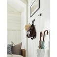 thumbnail image 3 of Amerock Benton Transitional Double Prong Matte Black Wall Hook, 3 of 9