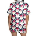 thumbnail image 4 of Ensembles de Pyjama pour Femmes Motif Imprimé Mignon Pyjama Bouton Manches Courtes Haut Shorts Ensemble m, 4 of 6
