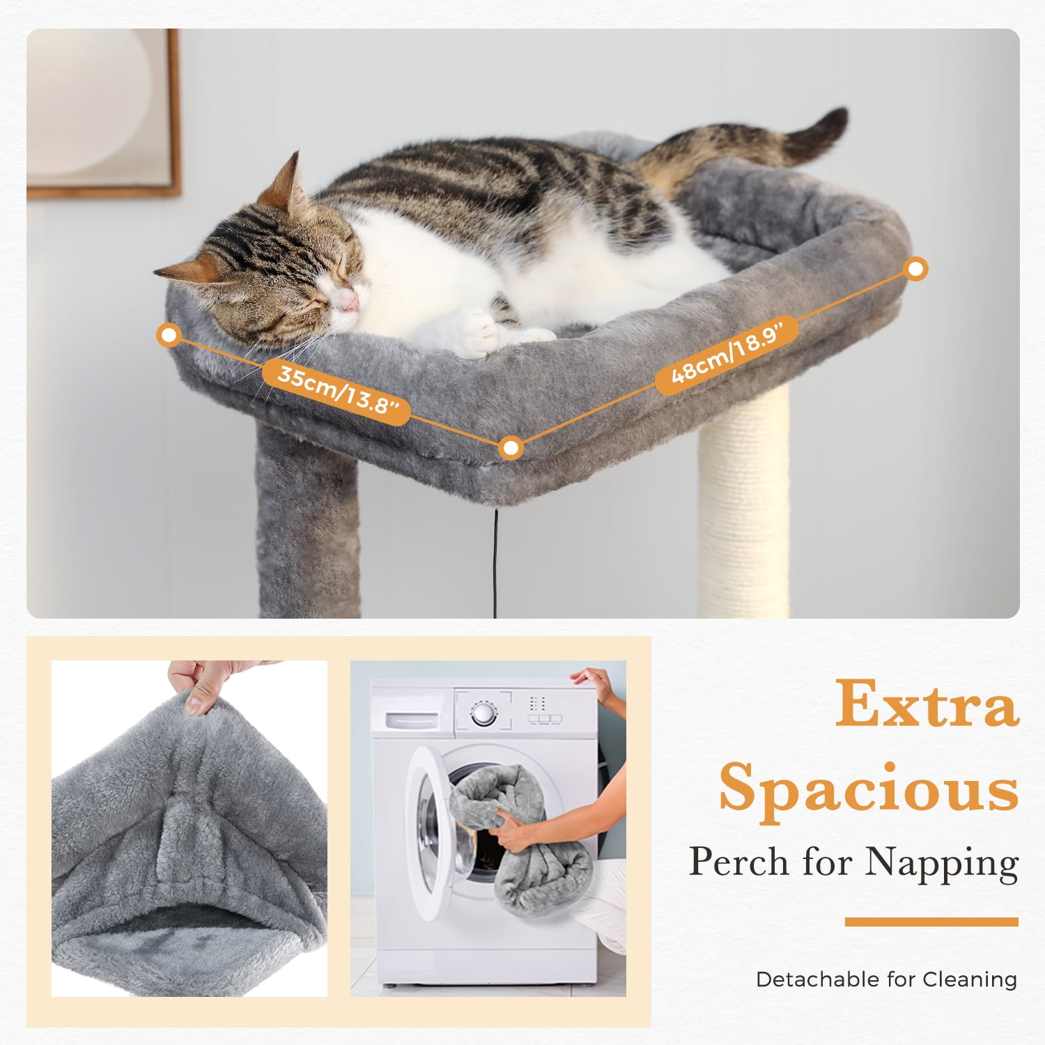 Pefilos Cat Tree for Indoor Cats, 51" Cat Condo for Adult Cats with Scratching Posts, Cat Tree House, Gray Pefilos Cat Tree for Indoor Cats, 51" Cat Condo for Adult Cats with Scratching Posts, Cat Tree House, Gray