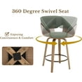 thumbnail image 4 of Guyou 26 Inch Swivel Bar Stools Set of 4 Counter Height Round Pedestal Stools Low Back Design Soft Green Linen Upholstery for Kitchen Island Breakfast Bar Dining Room, 4 of 7