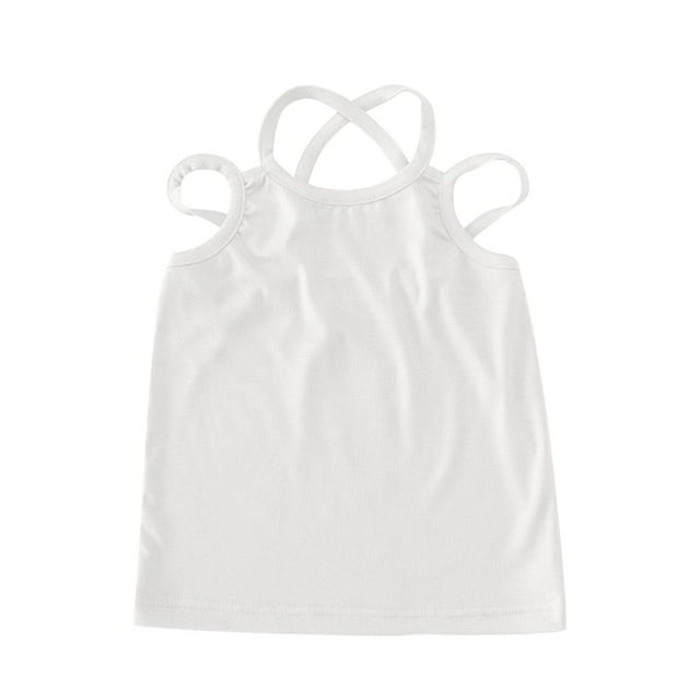 Timegard Vêtements pour Filles Tout-Petits Col Rond Sans Manches Coton Confortable Mignon Débardeur Uni Été