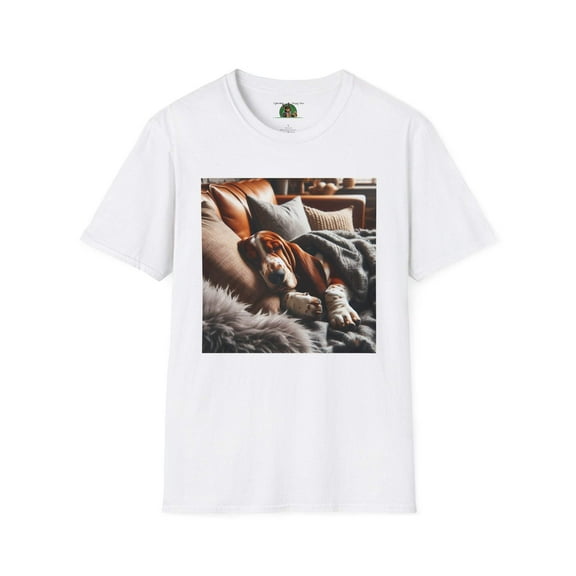 Basset Hounds "Sleepytime" Unisex Softstyle T-Shirt