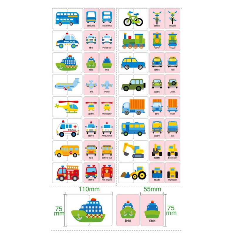 Baby Infant Card Jigsaw Matching Puzzle Cognitive Learning Early Education Toys