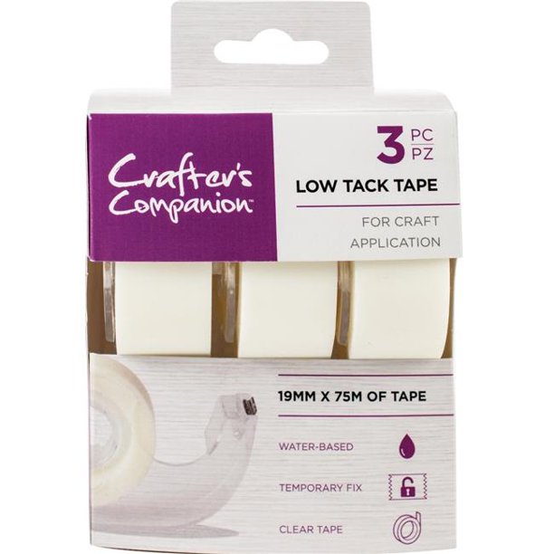 Crafters Companion CCLTT Clear Low Tack Tape Pack of 3
