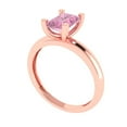 thumbnail image 2 of Solitaire Engagement Ring for Women - 1ct Simulated Pink Diamond in 14K Rose Gold Promise Ring, 2 of 6