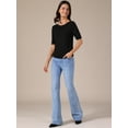 thumbnail image 3 of DARING DIVA Women's Short Sleeve Basic Lightweight Stretchy T-Shirt XS Black, 3 of 6