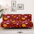 thumbnail image 3 of Xixirimido Stretch Armless Futon Cover Futon Slipcover Sofa Couch Cover with Elastic Bottom Sofa Bed Covers Furniture Protector Washable, Retro Flowers, 3 of 8