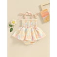 thumbnail image 3 of Biezeib Baby Girls Romper Dress, Tie-up Sleeveless Flower Print Bodysuits Summer Clothes, 3 of 6
