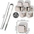 thumbnail image 3 of 304 Stainless Steel Metal Ice Cubes, Quick-Frozen Metal Ice Cubes, Essential Ice Cube Module Supplies for Household/bar Refrigerators in Summer 8 Pieces+Silicone Clip, 3 of 4