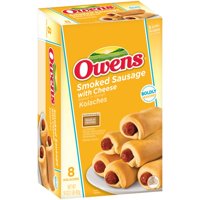 Owens Kolaches Smoked Sausage with Cheese Baked in Dough, 8 count, 16 oz