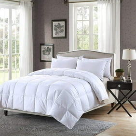 Luxury Baffle Box White Down Comforter 600 Thread Count 650 Fill