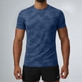 thumbnail image 2 of Eltusu Men's Athletic T-Shirts, Pullover Summer Crew Neck Printed Short Sleeve Tops Dark Blue Size XL, 2 of 7
