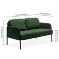 thumbnail image 3 of 2 Seater Sofa with Ottoman, Modern Fabric Loveseat Couch, Comfy Small Couches for Small Space Living Room, Bedroom, Office, Apartment, Green, 3 of 7