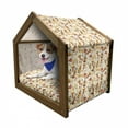 thumbnail image 1 of Jazz Music Pet House, Pattern with Horn Drum Guitar and Fiddlestick Folk Music Ensemble Instruments, Outdoor & Indoor Portable Dog Kennel with Pillow and Cover, 5 Sizes, Multicolor, by Ambesonne, 1 of 5