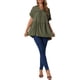 thumbnail image 2 of INSPIRAR CHIC Blusas de Verano para Mujeres, Tops Casual de Cuello en V, Camiseta Suelta de Manga Corta, Blusa Peplum, Túnicas M Verde Militar, 2 of 6