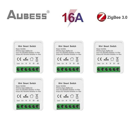 Tuya ZigBee 3.0 Smart Light Switch 16A Smart Home Automation DIY Breaker Supports 2 Way Work