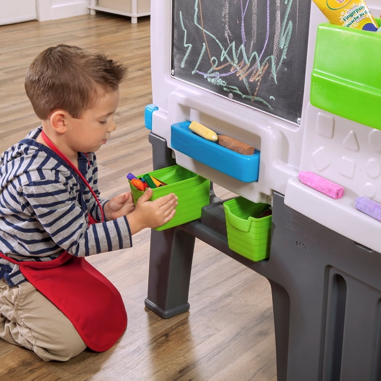 絵画 step Step2 Jumbo Art Easel Double-Sided Plastic Toddler Chalkboard and