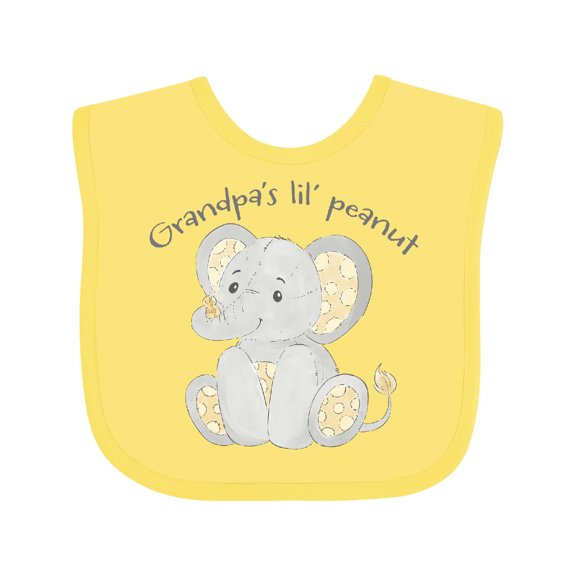 Inktastic Grandpa's Lil' Peanut Polka Dot Elephant Boys or Girls Baby Bib