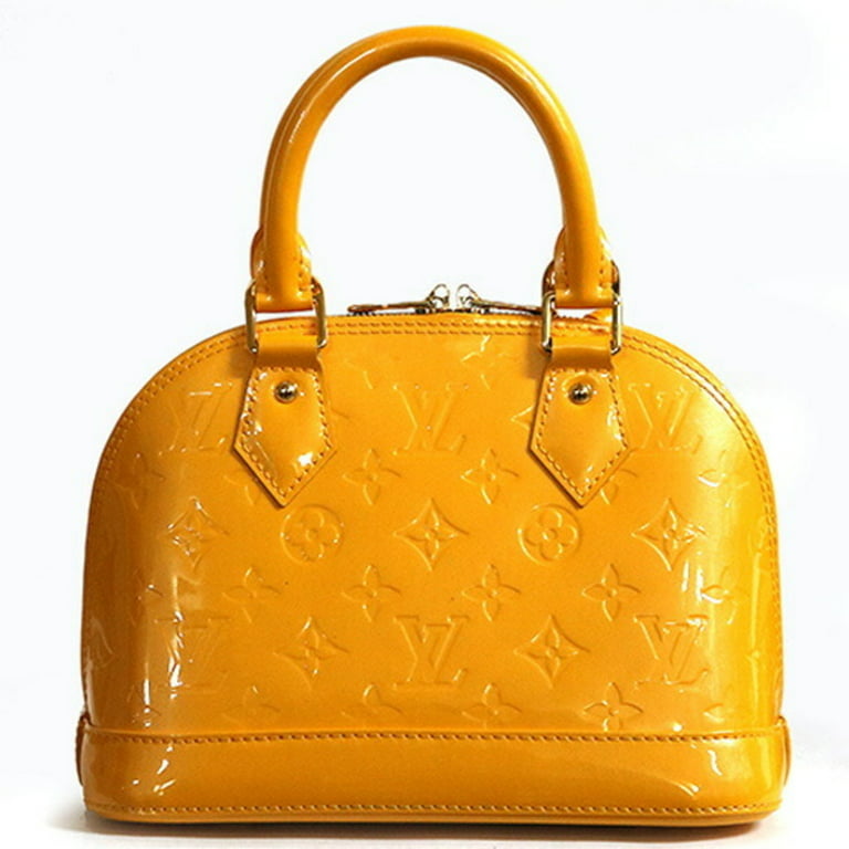 used Pre-owned Louis Vuitton Louis Vuitton Alma Bb Monogram Verni Handbag Yellow Ladies (Good), Women's, Size: (HxWxD): 18cm x 24cm x 12cm / 7.08'' x