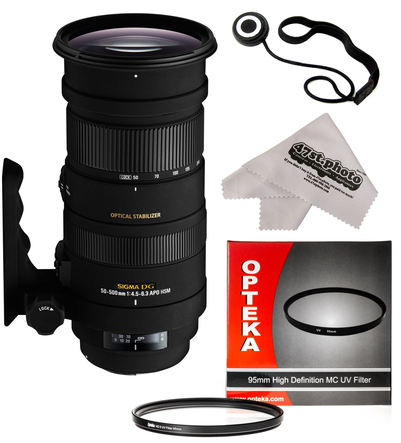 Sigma 50-500mm F4.5-6.3 APO DG OS HSM Telephoto Zoom Lens with UV