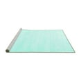 thumbnail image 2 of Ahgly Company Machine Washable Indoor Round Solid Turquoise Blue Modern Area Rugs, 3' Round, 2 of 4