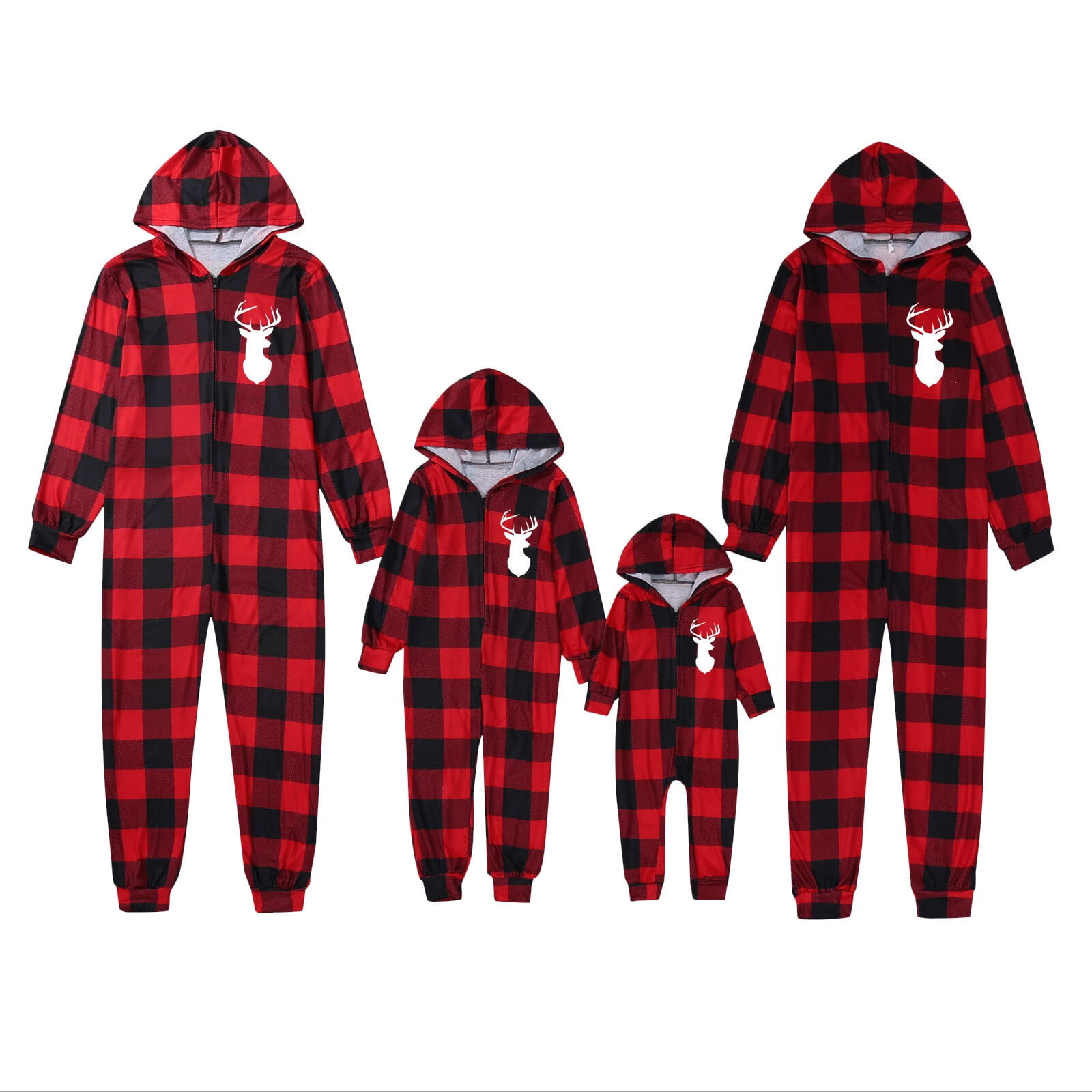 Bescita Christmas Family Pajamas Matching Set Hooded Jumpsuit Xmas Pjs