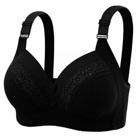 Clearance!Uooqdmx Bras for Women Plus Size Lingerie Bra Large Size Thin Underwear Back No Gathering Upper Pair Milk Bra No Underwire Comfortable Bras for Women Black E