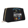 thumbnail image 2 of Xecao I Love With Autism To The Moon And Back Print Fashion Makeup PVC Bag Large Capacity Travel Cosmetic Bag for Women Organizer Toiletry Clutch, 2 of 8