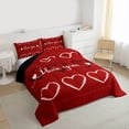 thumbnail image 3 of Homewish Love Heart Print Full Size Comforter Sets 3-Piece for Kids Teens Girls,Romantic Lover Couple Bedding Comforter Set,Happy Valentine Lightweight Bedding Sets,Microfiber Bedroom Decor, 3 of 8