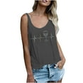 thumbnail image 1 of CEHVOM Women‘s ’Casual Solid Color Round Neck Colorful Sequin Printed Vest Top, 1 of 4