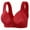 Red, variant on Aofany Women's Plus Size Bras Front Closure Wirefree Jacquard Back Support Posture Bra Solid Color Soft Underwear