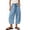 BU2, variant on JIAYUE Women Pants Drawstring Elastic Waist Solid Color Baggy Wide Leg Capri Trousers for Outdoor Casual Wear