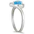 thumbnail image 2 of SZUL Women's 1 Carat Heart-shaped Blue Topaz and Diamond Ring in 10K White Gold (J-K-L Color, I2-I3 Clarity), 2 of 3