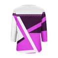 thumbnail image 5 of Jinhomg Trendy Tunic Tops for Women Casual Comfy 3/4 Sleeve Color Block Tshirts Fall Lightweight Vneck Pullovers Purple L, 5 of 6