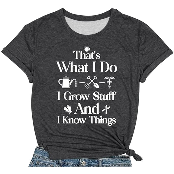 XIAOCHA Stylish Everyday Casual Graphic Print Crew Neck Short Sleeve T-Shirt For Women Comfortable Basic Tee Top