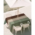 thumbnail image 3 of 52x70 Inch Outdoor Tablecloth with Umbrella Hole Zipper Rectangle Green Brown Rectangular Tablecloths Outside Waterproof Country Wood Grain Abstract Stripe Patio Table Cloth Cover for Picnic Party, 3 of 8