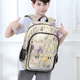 thumbnail image 6 of FORMRS Unisex School Backpack 17" Student Travel Bag with Laptop Compartment, Purple Floral Rabbit, 6 of 7