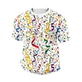 thumbnail image 4 of BRGZLK Men's Short Sleeve Carnival Printed Loose Elastic Fitness Non Positioning Printed Crew Neck Top Graphic Tee Casual Loose Fit Vacation 2026 Holiday Clothes, 4 of 4