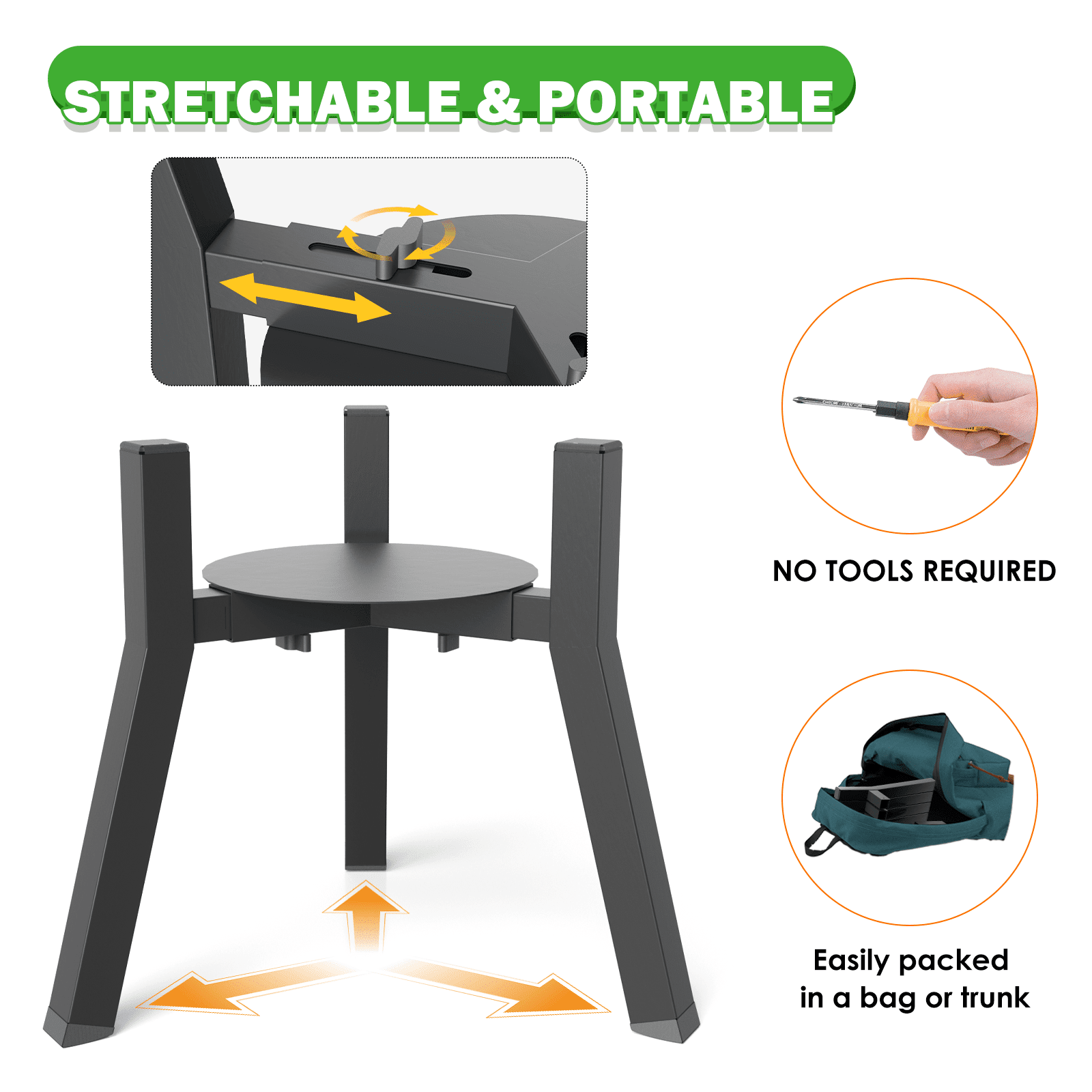 Adjustable Raised Dog Bowl Stand for Large Dogs, Single Raised Feeder Station (Bowl Not Included)