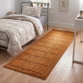 thumbnail image 2 of Mainstays Solid High Low Tufted Grid Brown Indoor Runner Rug, 2'6" x 7', 2 of 7